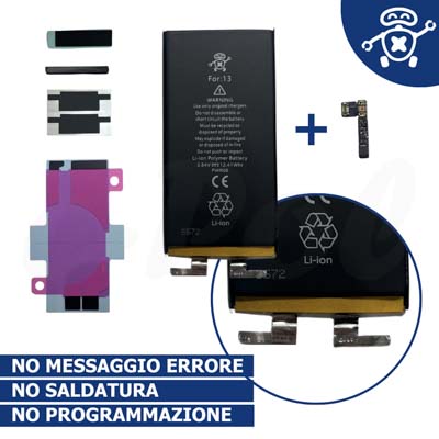 Batteria SOLO CELLE per Apple iPhone 13 NEW TECHNOLOGY by e-Pol + flex tag-on ®